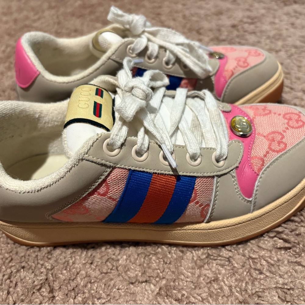 Gucci Kids Sneakers with Pink and Blue Accents